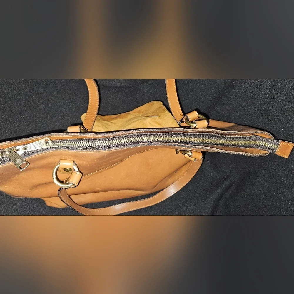 Patricia Nash Cognac Tan Leather Satchel-Shoulder Bag